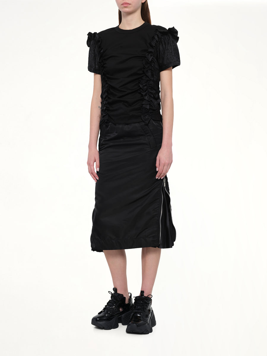 Cotton Ponte T-Shirt in Black