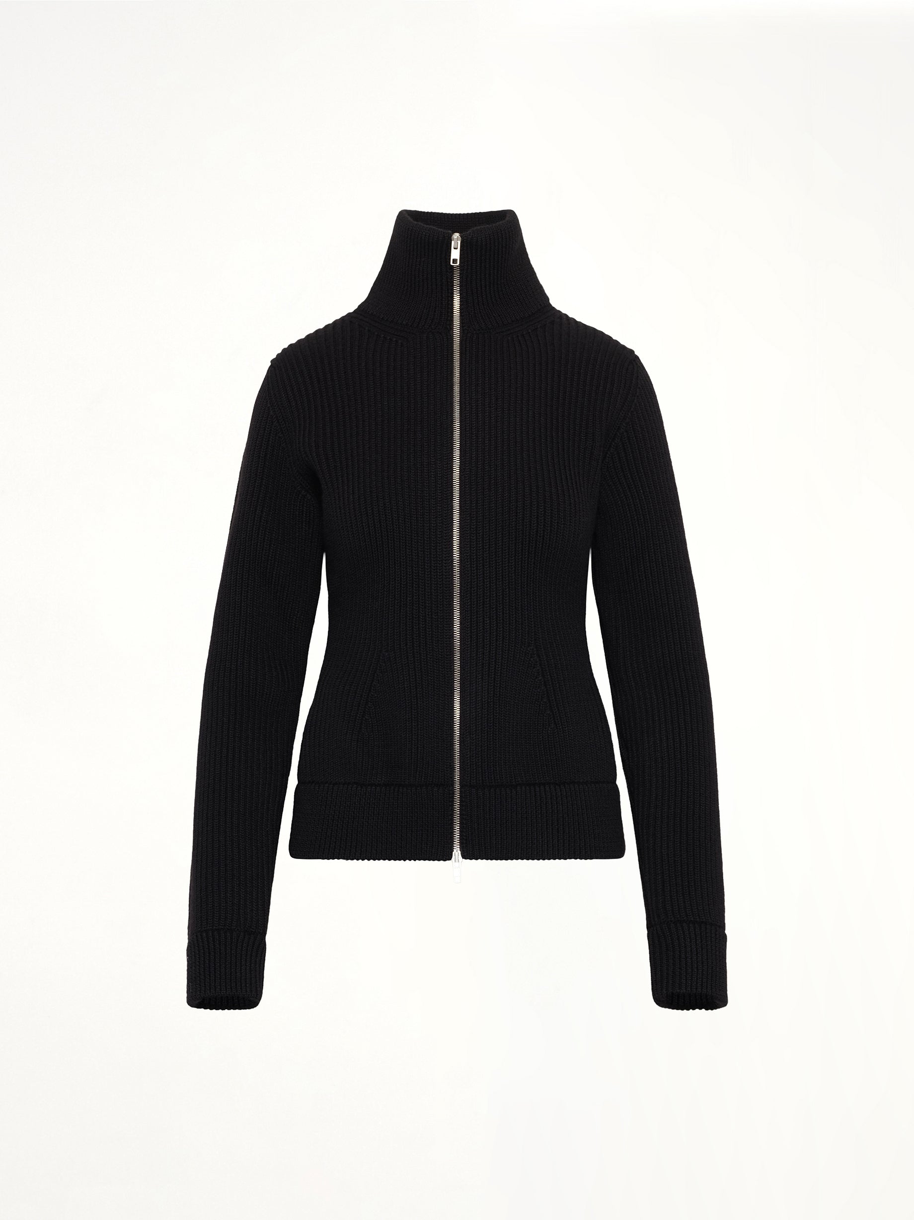 Gauge 5 Zip Cardigan in Black
