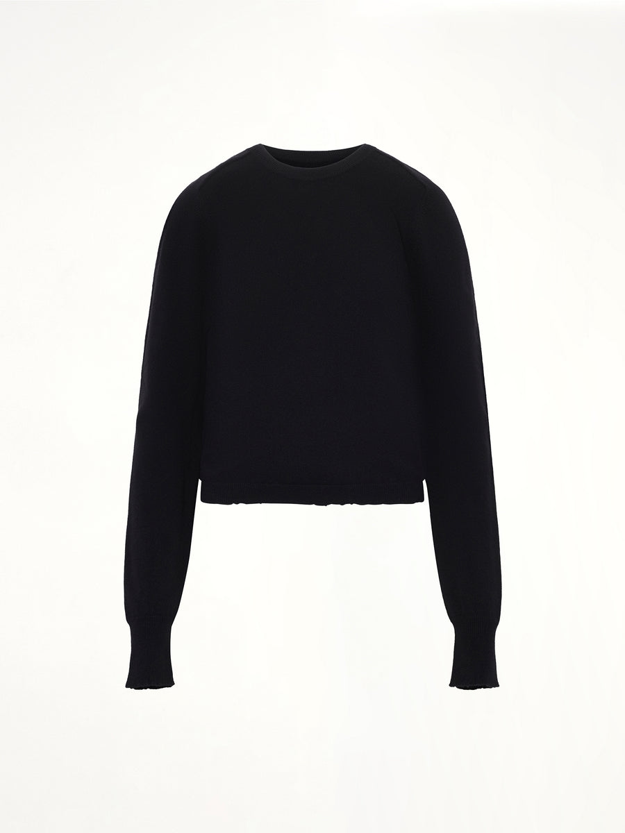 Gauge 14 Gathered Sweater in Black