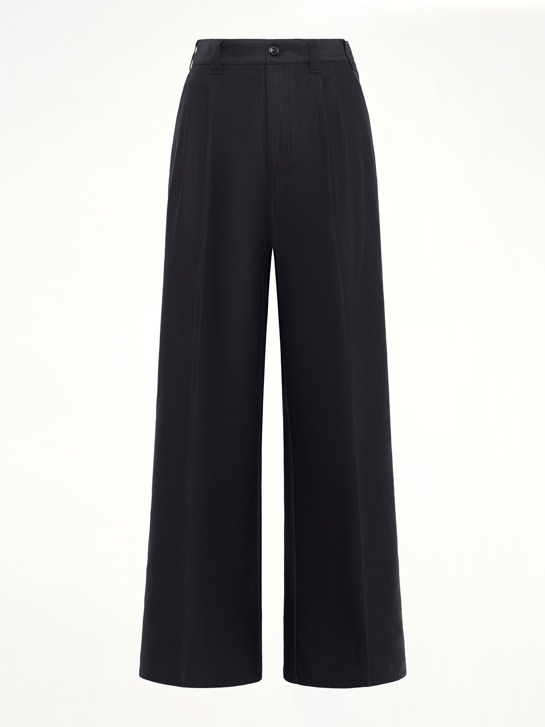 Cotton Palazzo Trouser in Black