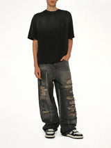Carpenter Repaired Baggy Jean in Crafted Black