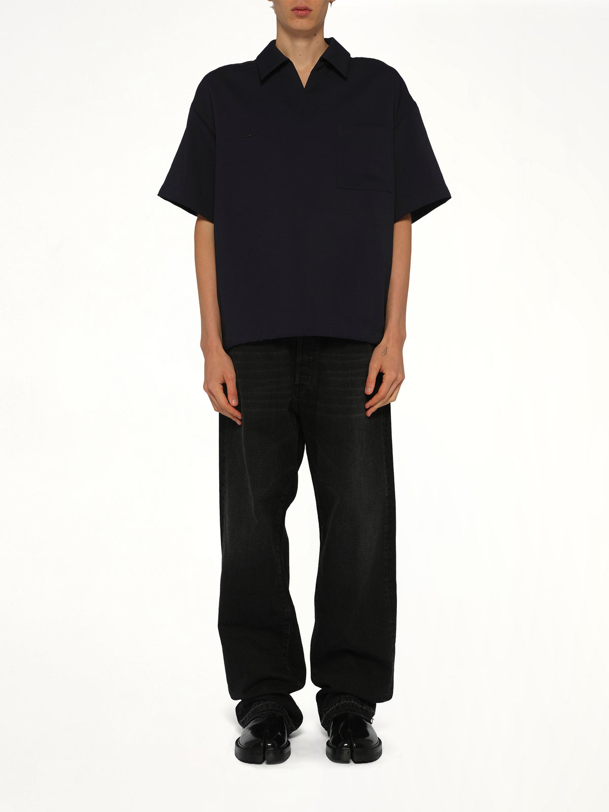 Half Sleeve Polo in Navy