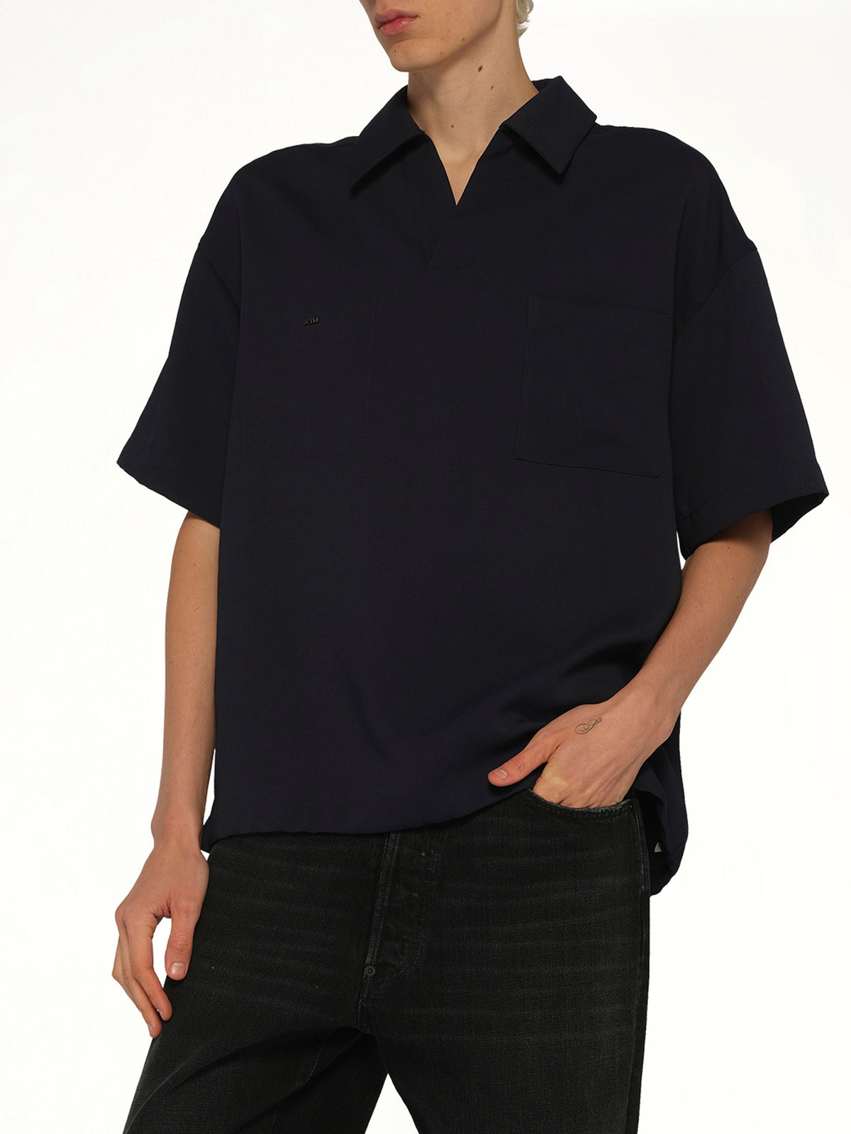 Half Sleeve Polo in Navy