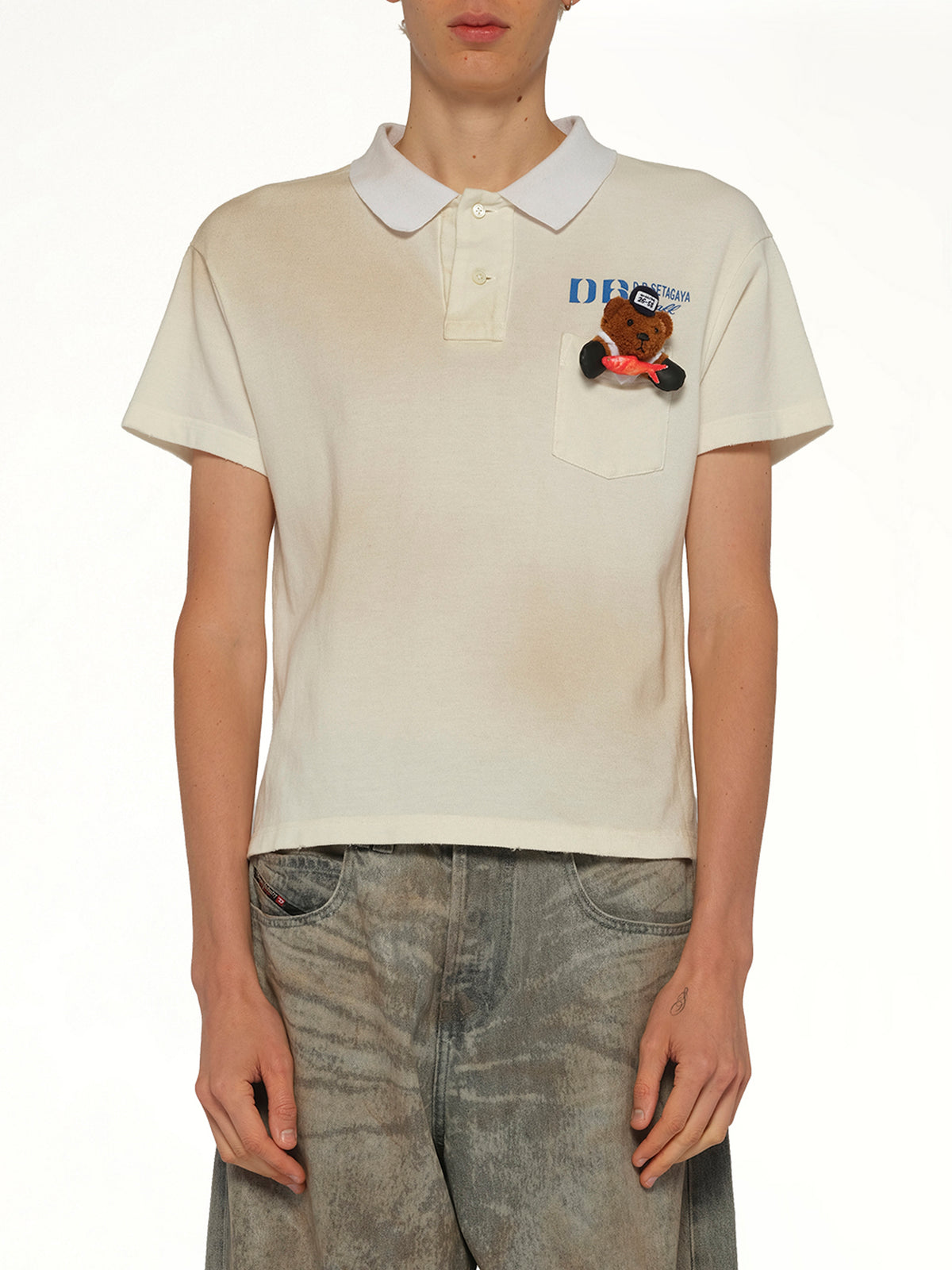 Polo Shirt With My Workwear Bear  in White