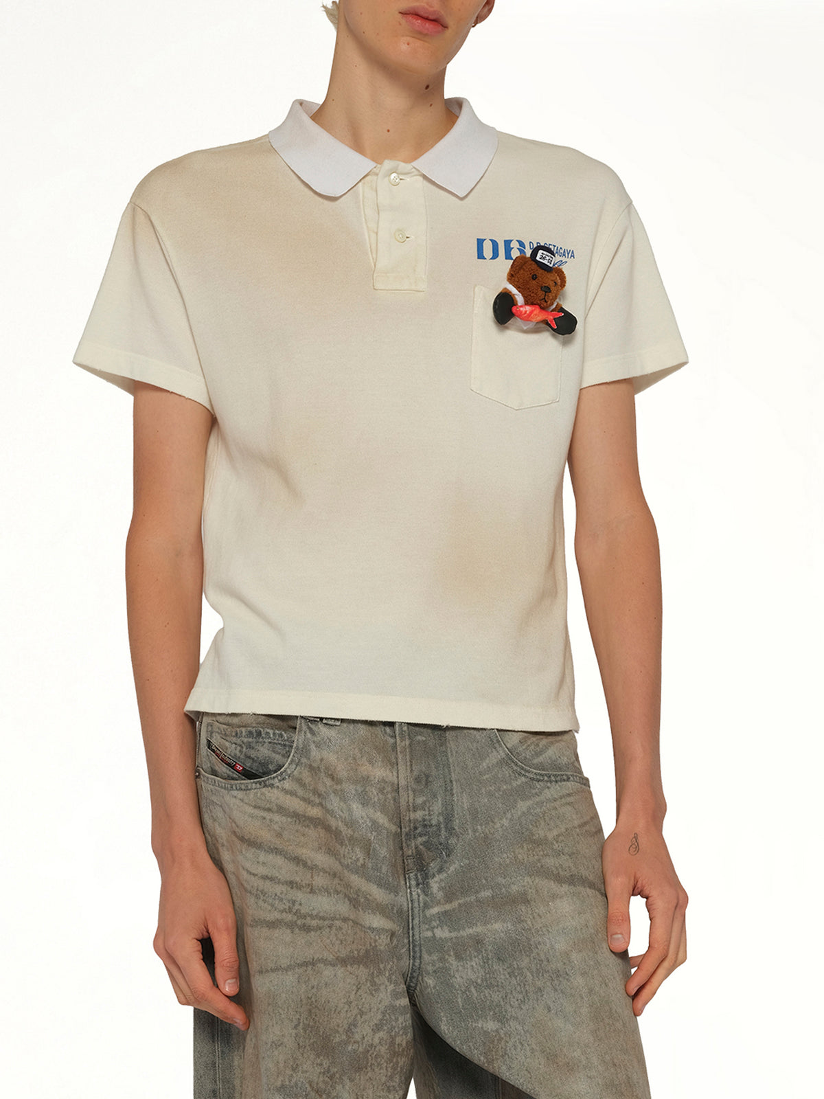Polo Shirt With My Workwear Bear  in White