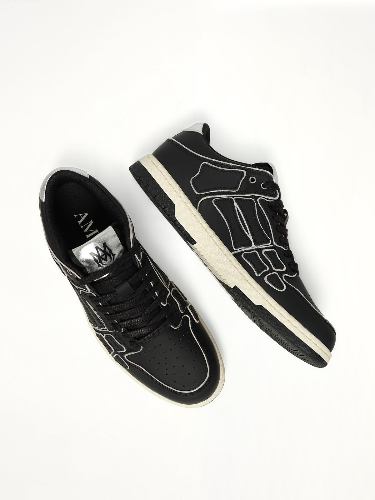 Skel Top Low Contrast Sneaker in Black Top View | AMIRI