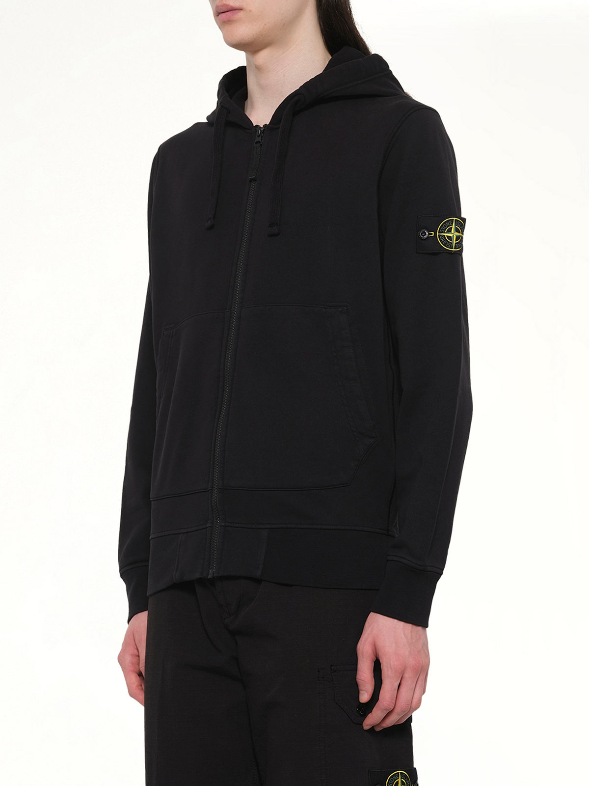 6100061 Cotton Fleece Hoodie in Black