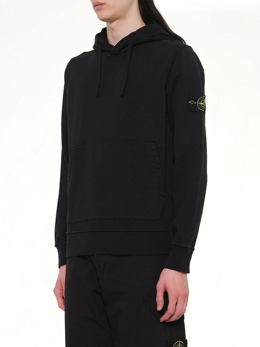 6100062 Cotton Fleece Hoodie in Black