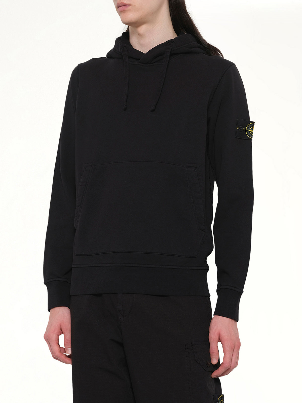 6100062 Cotton Fleece Hoodie in Black
