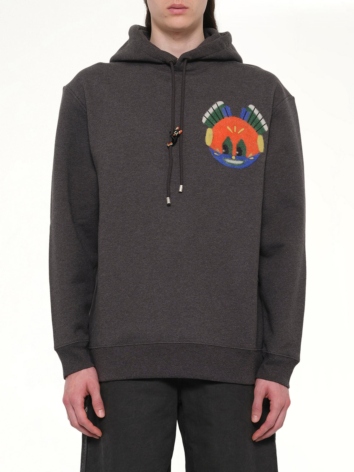 Louis Wain Hoodie in Dark Grey Melange