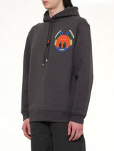 Louis Wain Hoodie in Dark Grey Melange