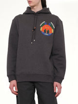 Louis Wain Hoodie in Dark Grey Melange