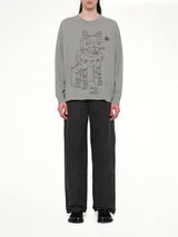 Louis Wain Long Sleeve T-Shirt in Grey Melange