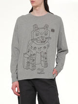 Louis Wain Long Sleeve T-Shirt in Grey Melange