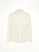 Anagram Embroidered Shirt in Ecru