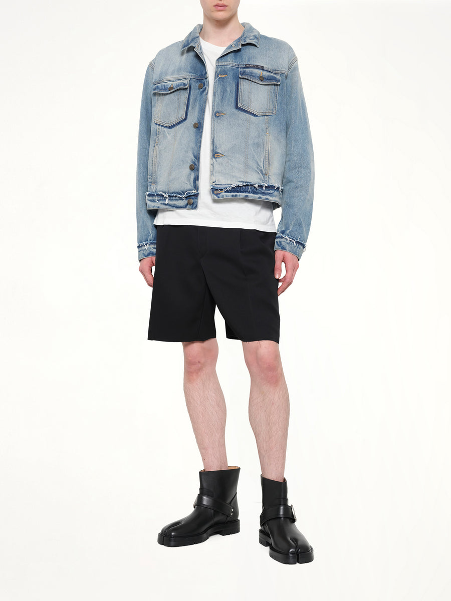 Washed Denim Jacket in Blue