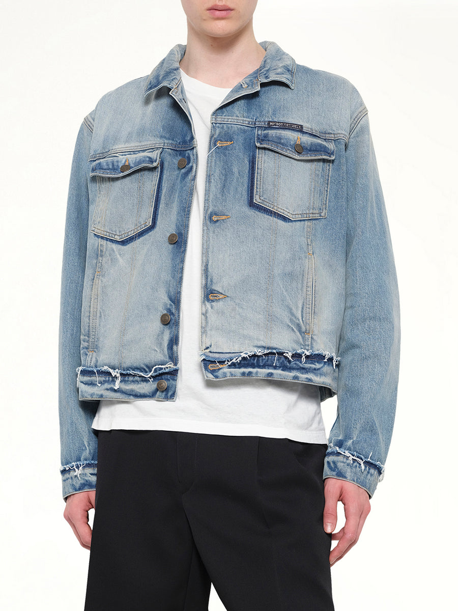 Washed Denim Jacket in Blue