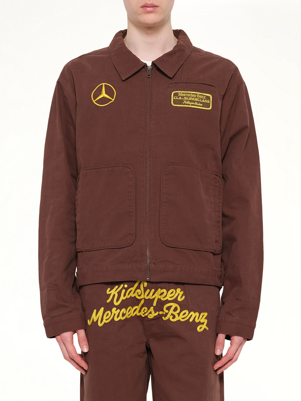 Kidsuper X Mercedes Benz Work Jacket in Brown