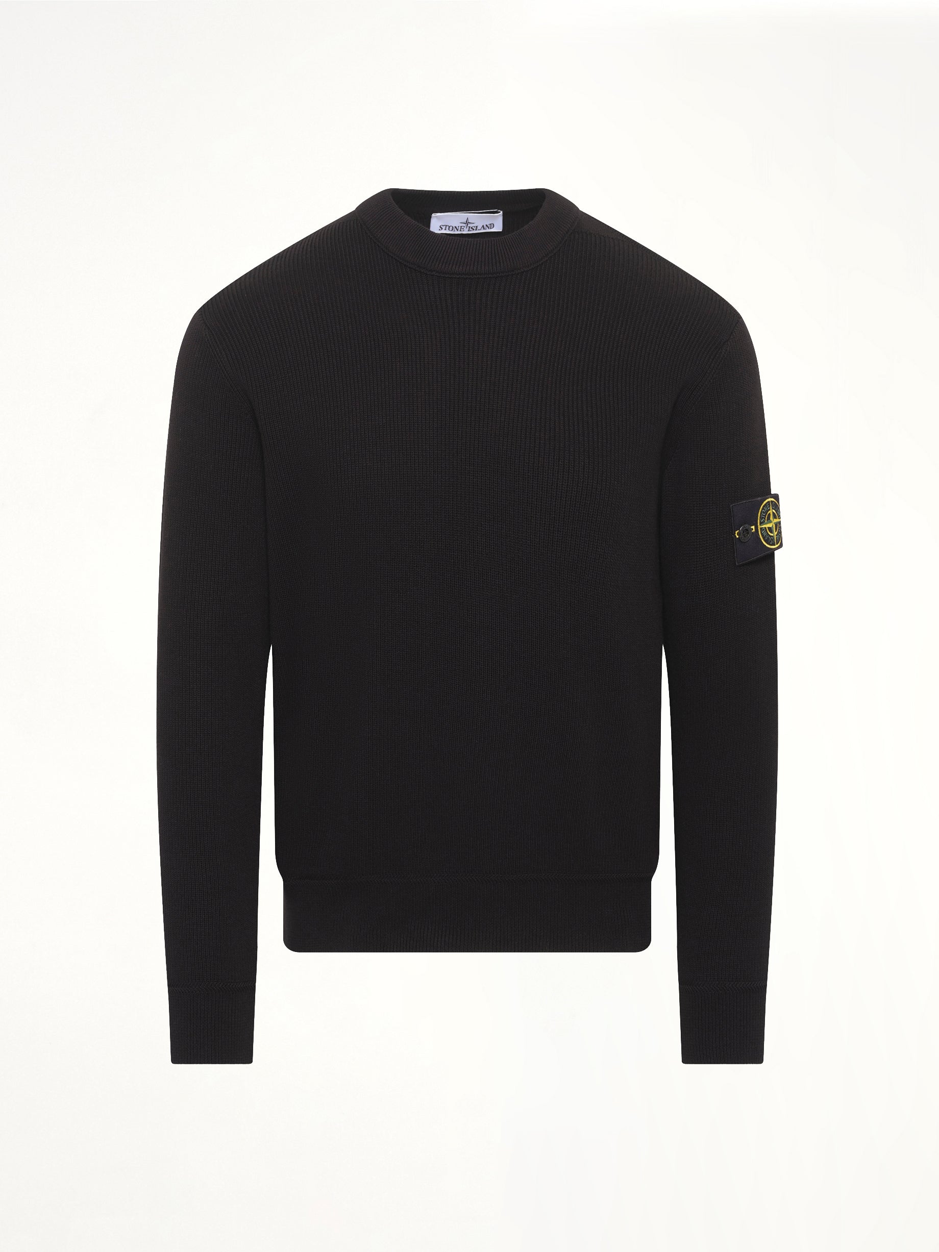 5100154 Ribbed Cotton Crewneck Sweater in Black
