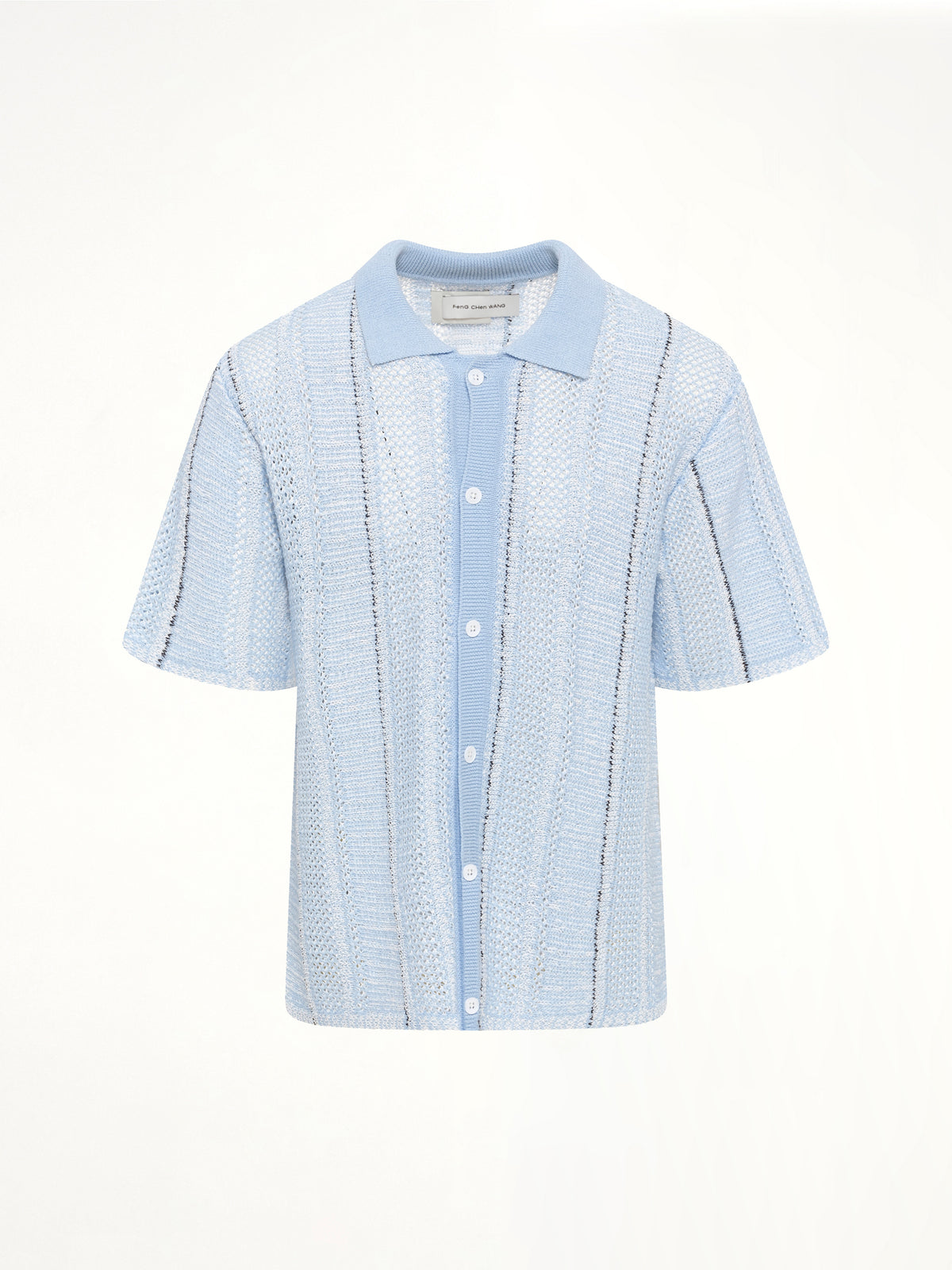 Knitted Shirt in Blue Check