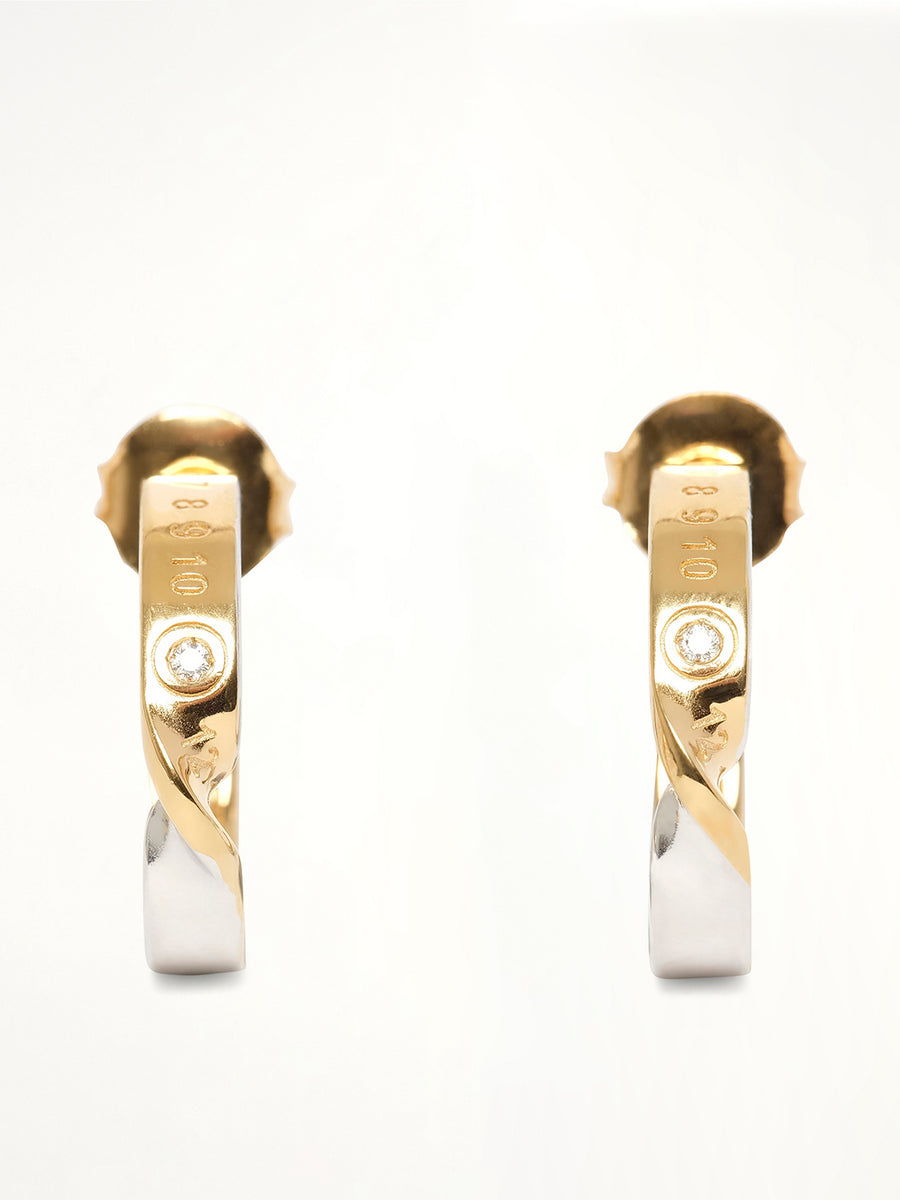 Lab-Grown Diamond Numbers Earrings 4mm in Gold Coated Silver