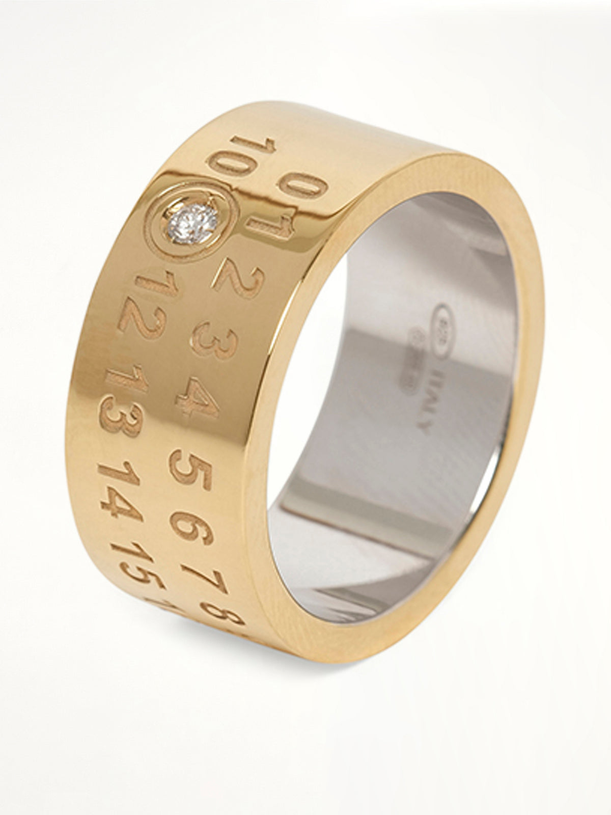 Lab-Grown Diamond Number Ring 10mm in Gold Coated Silver