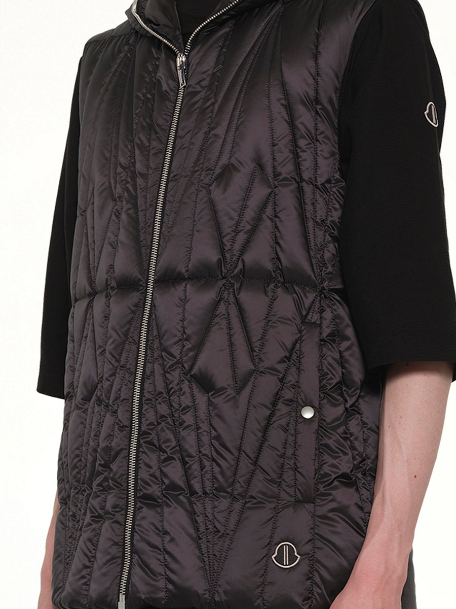 Rick Owens x Moncler Geocamo Ziplock Vest in Black