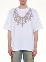 Cross Necklace T-Shirt in White