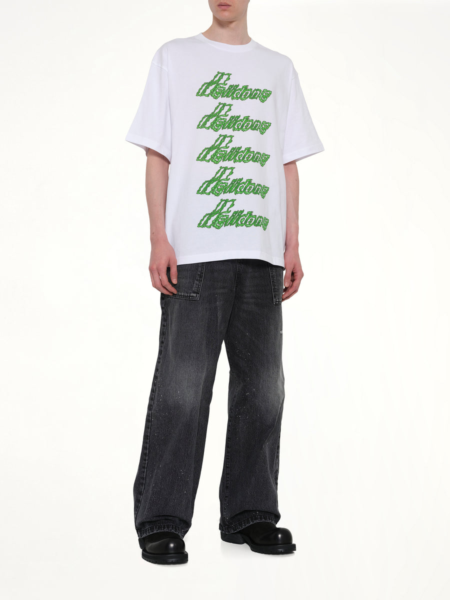 Multi-Logo T-Shirt in White/Green