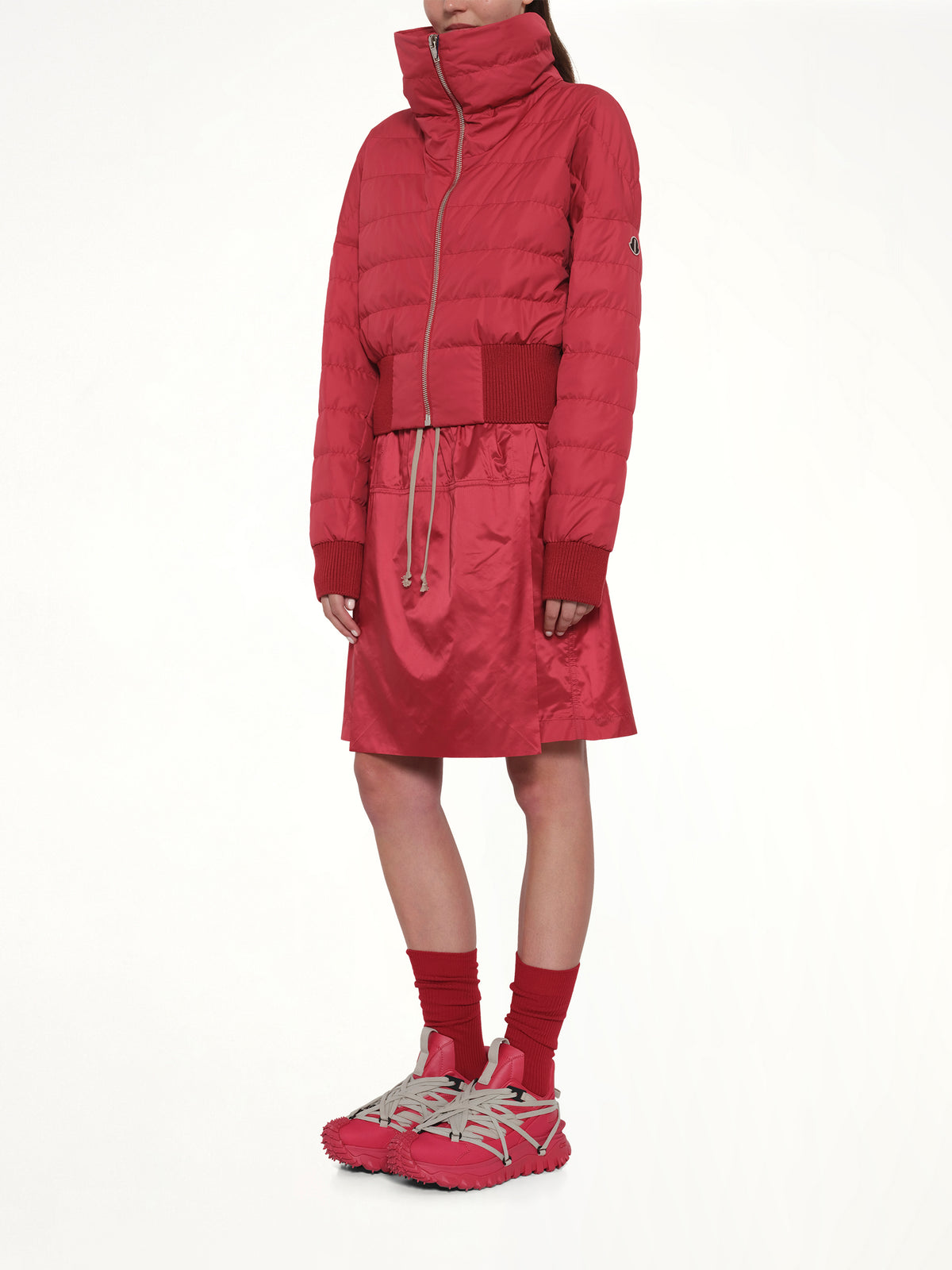 Rick Owens x Moncler Cropped Jacket in Carnelian