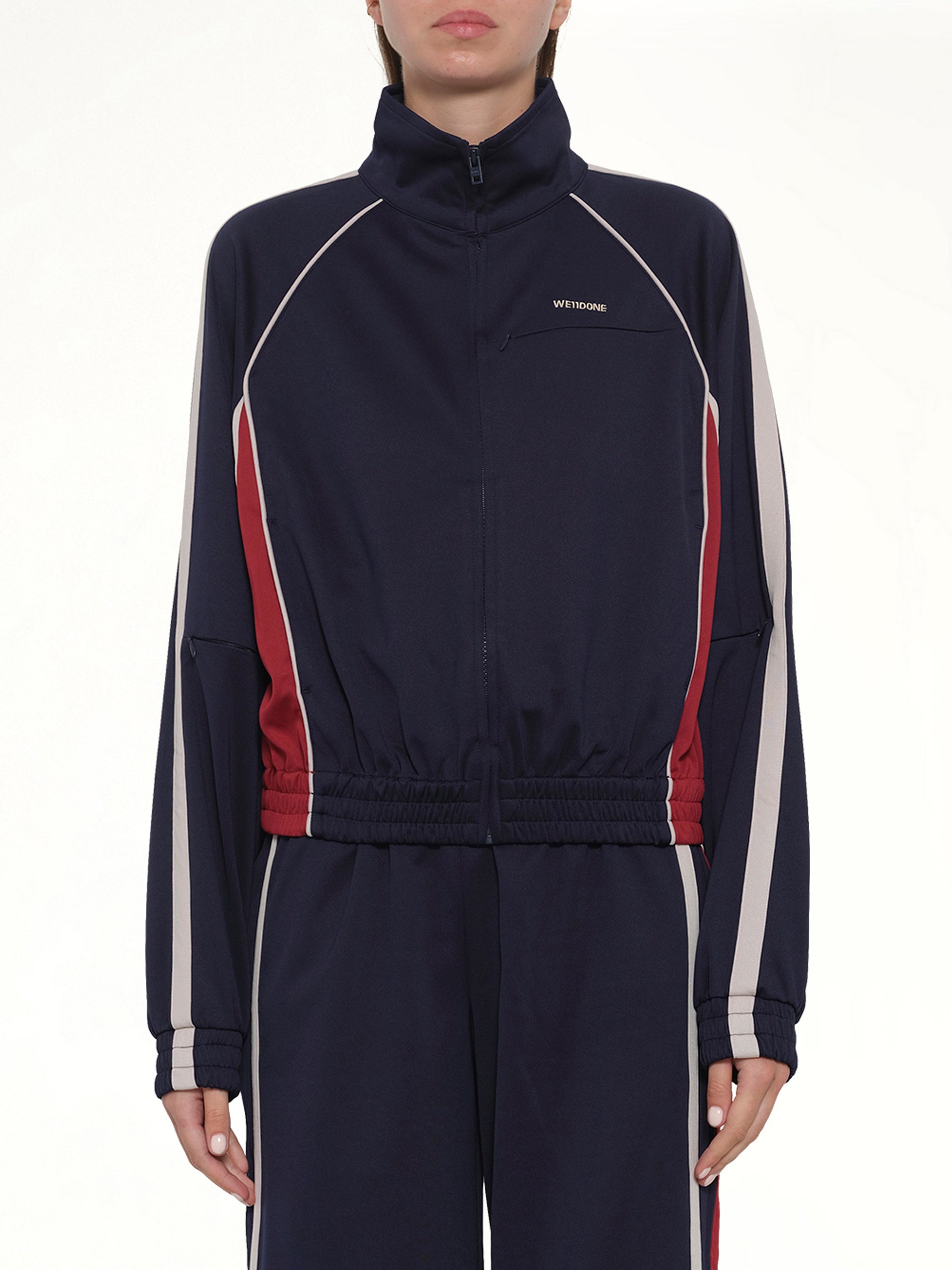 Contrast Track Jacket in Navy