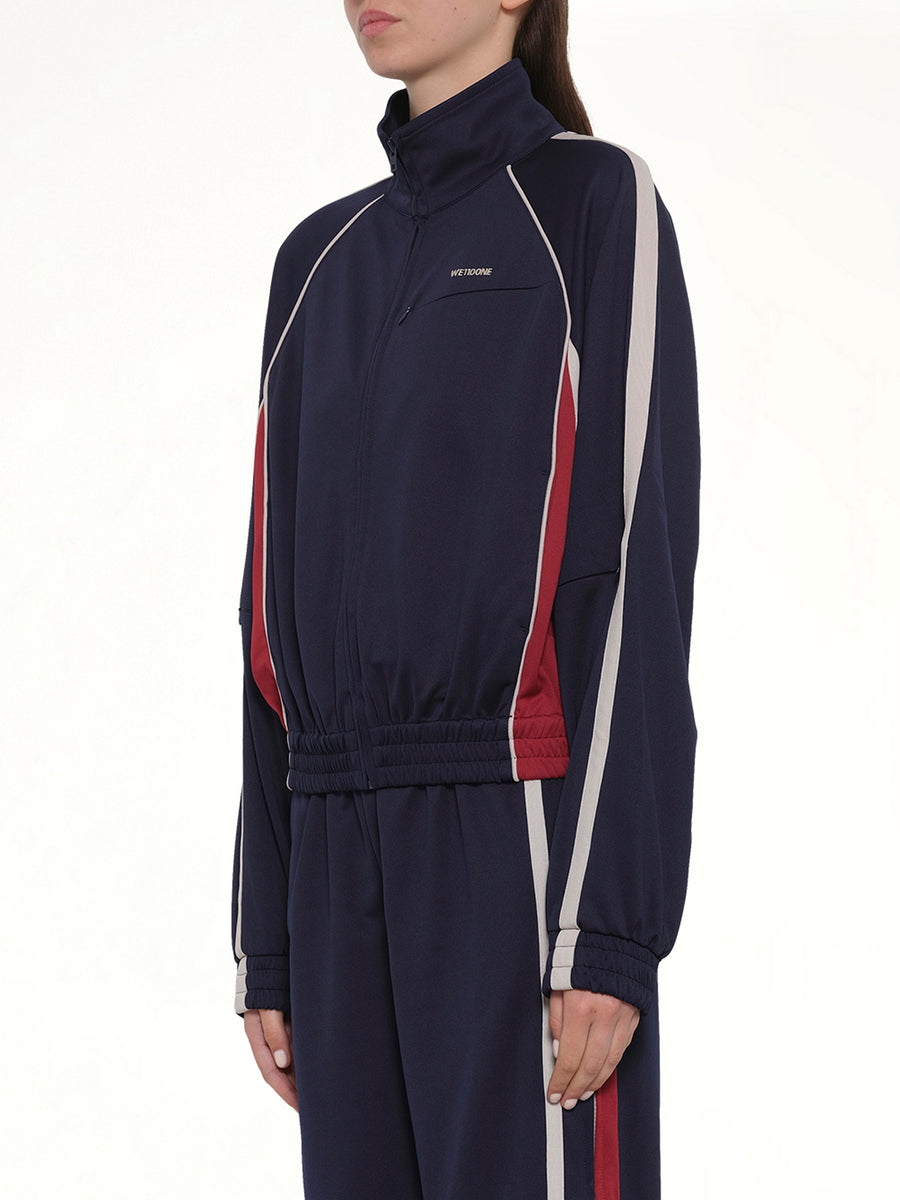 Contrast Track Jacket in Navy
