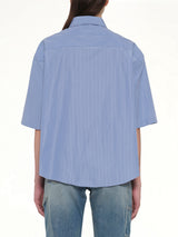 Stripe Short Sleeve Shirt in Blue/Khaki