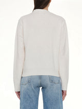 Pocket Logo Knit Cardigan in Ivory