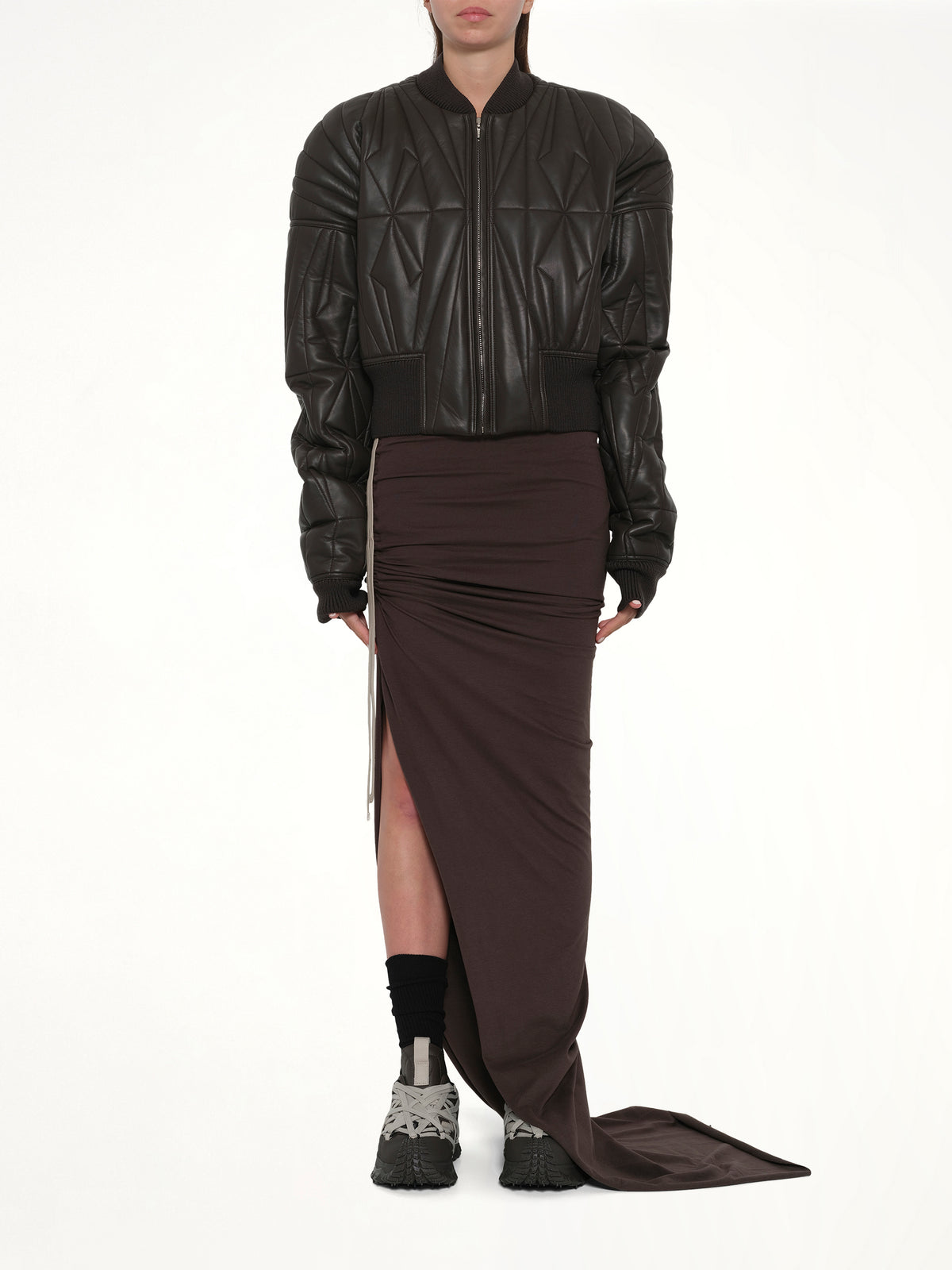Rick Owens x Moncler Geocamo Cropped Jacket in Dark Dust
