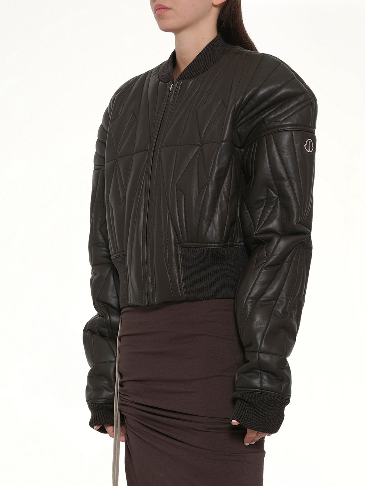 Rick Owens x Moncler Geocamo Cropped Jacket in Dark Dust