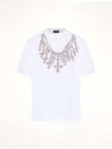 Cross Necklace T-Shirt in White