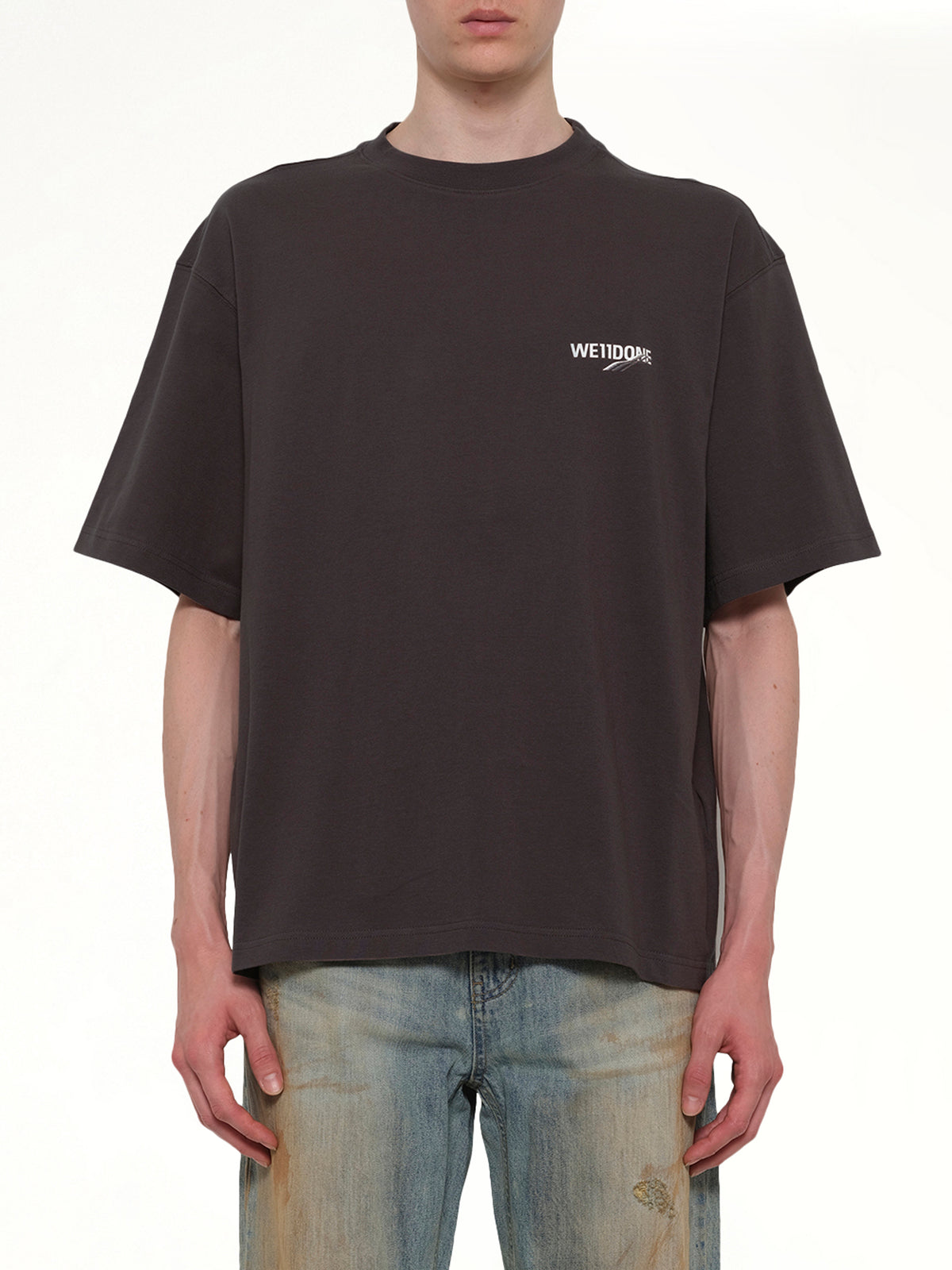 Wave Logo Short Sleeve T-Shirt in Charcoal