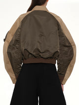 Cotton Chino x Nylon Twill Blouson in Khaki/Beige