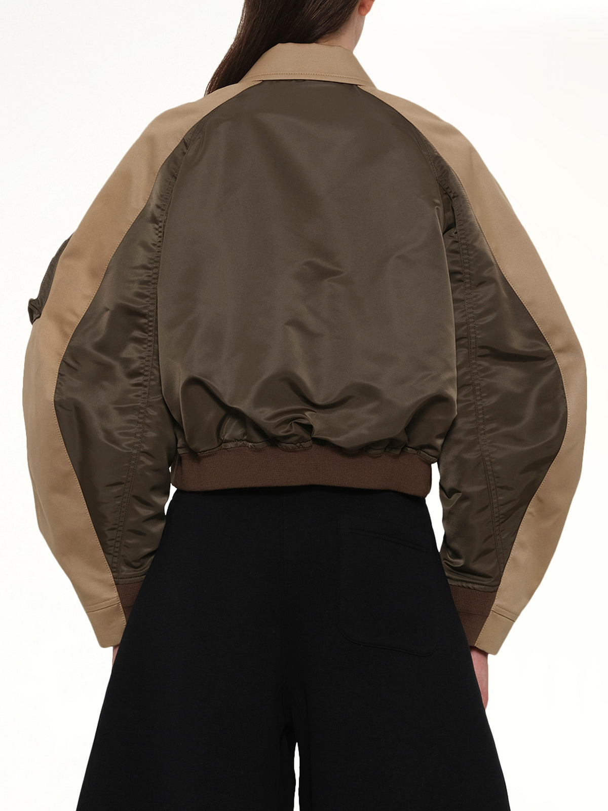 Cotton Chino x Nylon Twill Blouson in Khaki/Beige