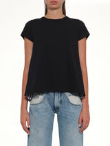 Cotton Poplin x Cotton Jersey T-Shirt in Navy