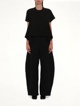 Light Weight Denim x Cotton Jersey T-Shirt in Black