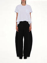 Light Weight Denim x Cotton Jersey T-Shirt in White