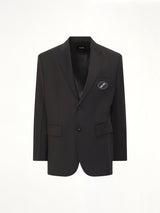 Oversized Suit Logo Blazer in Black