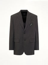 Oversized Suit Logo Blazer in Charcoal