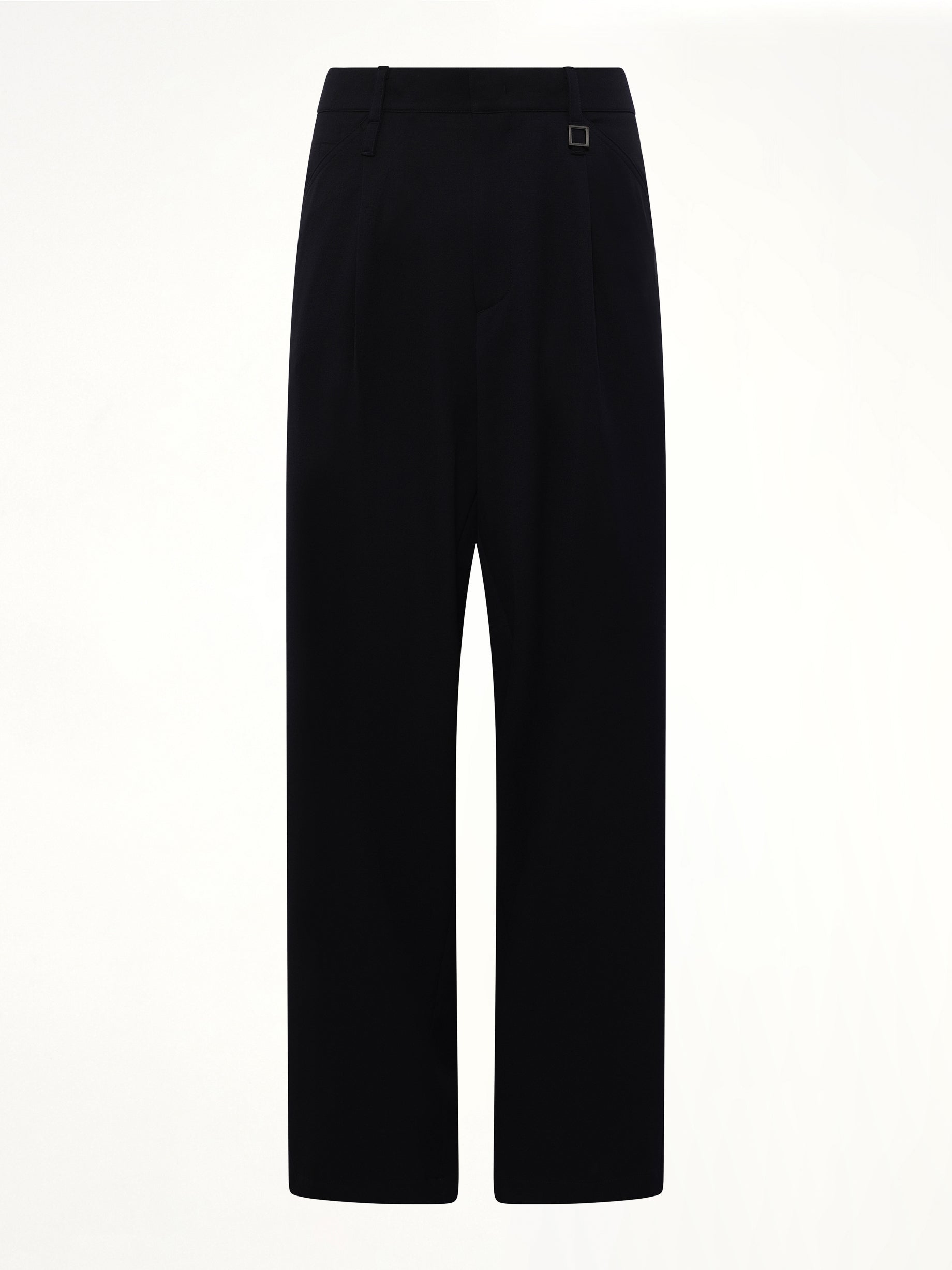 Wool Pleat Trouser in Navy