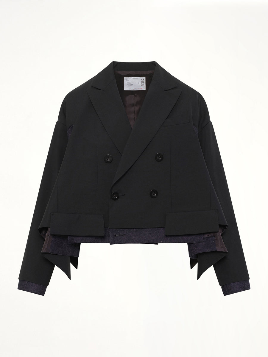 Suiting x Denim Jacket in Black/Indigo