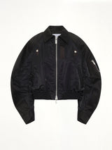 Cotton Chino x Nylon Twill Blouson in Black