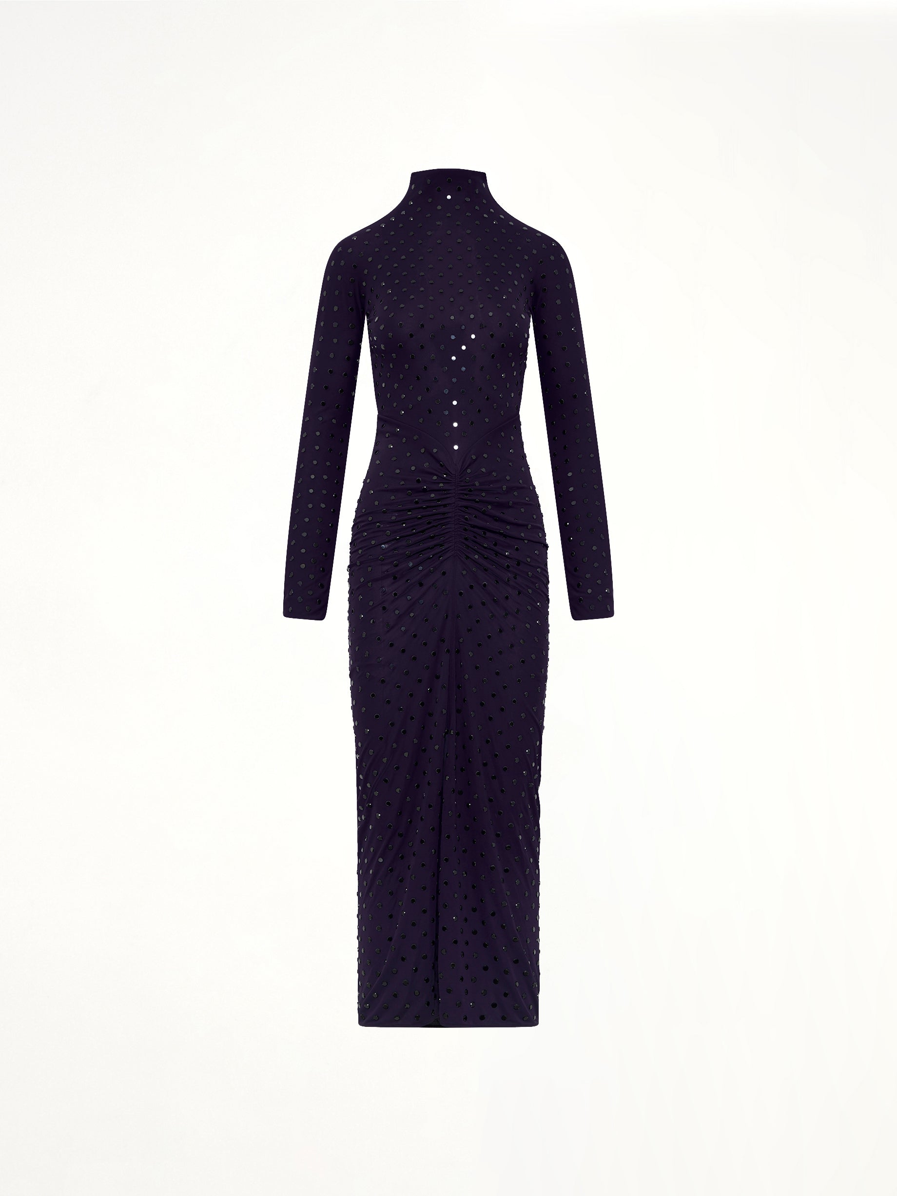 Draped Dress LS in Aubergine