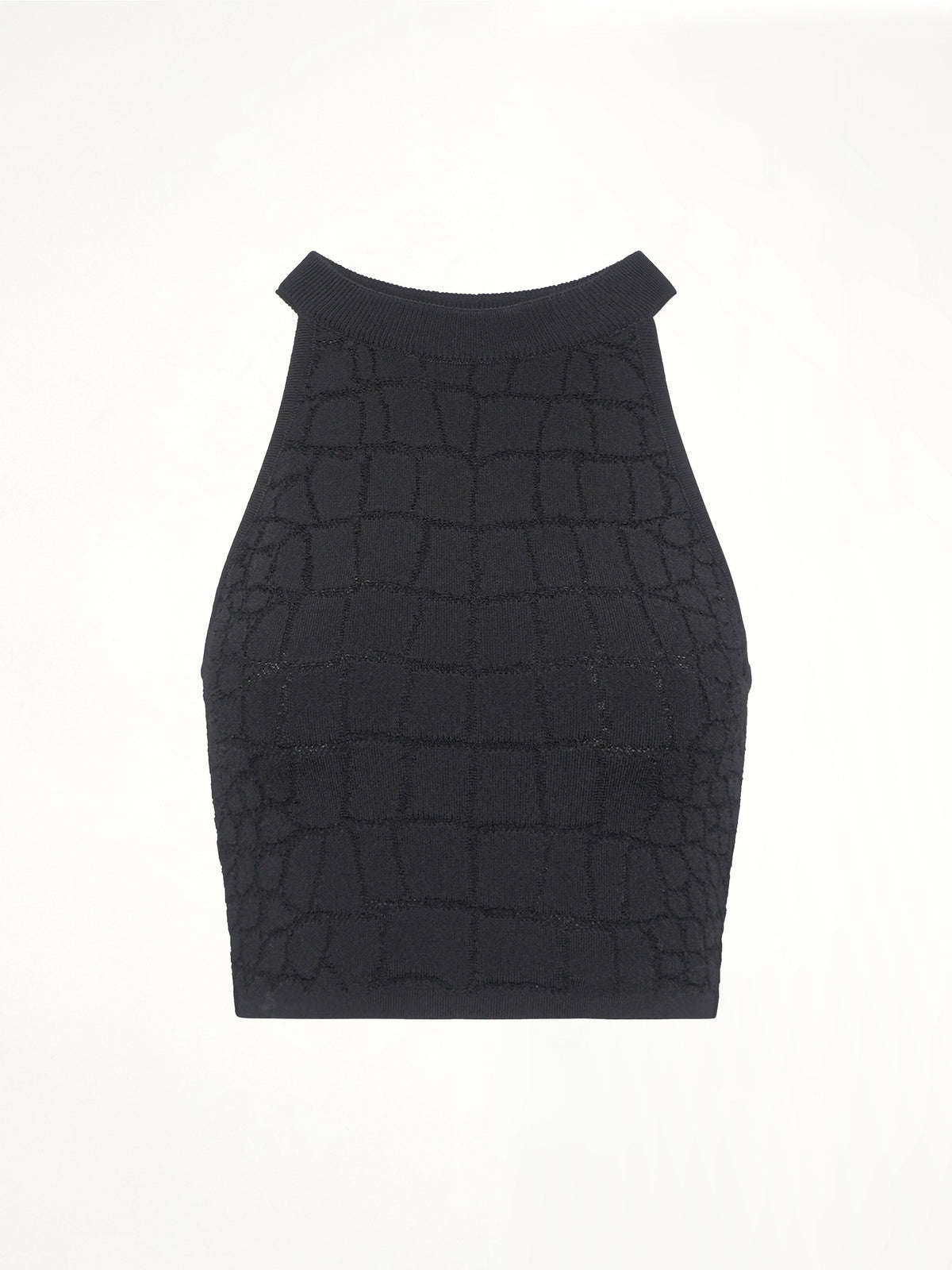 Halterneck Croco Top in Black